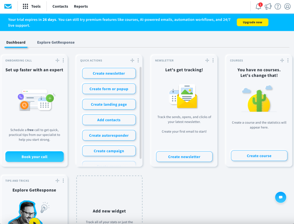 GetResponse email marketing plugin for bloggers